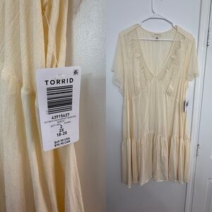 Torrid Soft Cream V-Neck Blouse